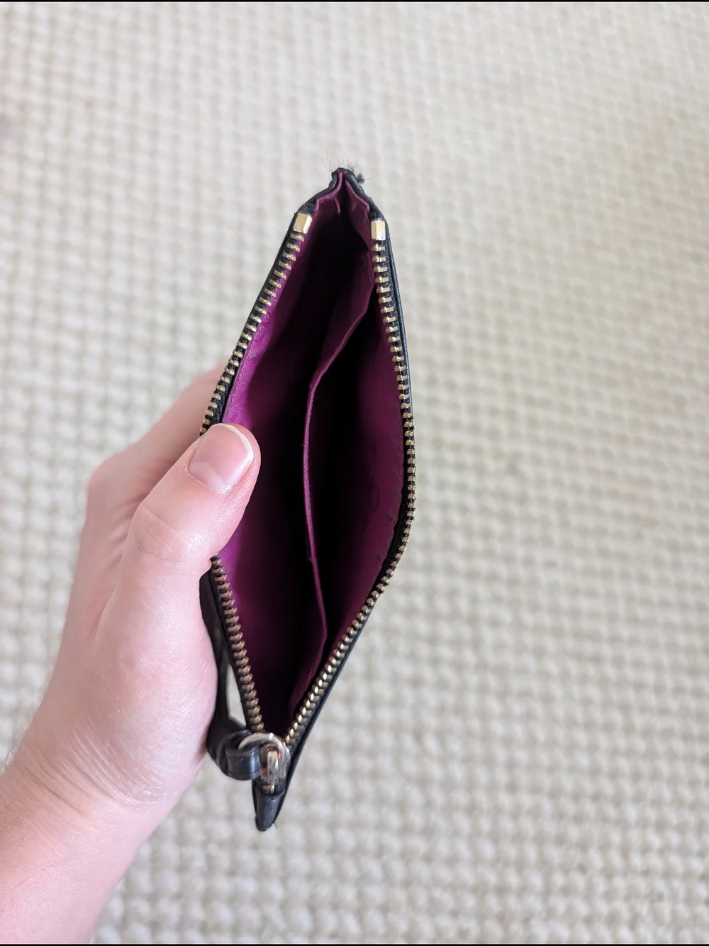 Cole Haan Black Leather Wristlet Clutch
